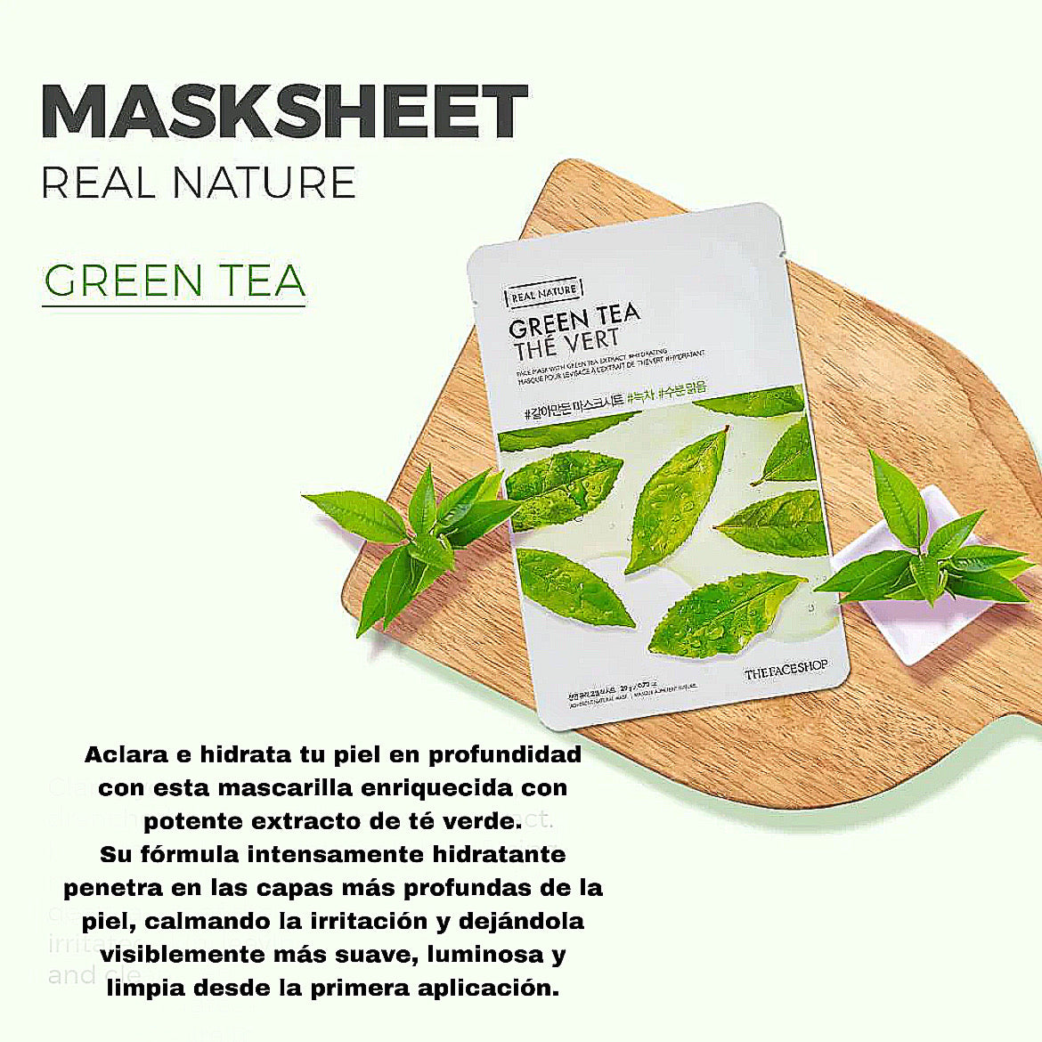 THE FACE SHOP - Mascarilla facial de la naturaleza real (Green Tea)