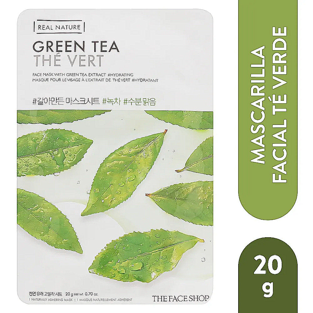 THE FACE SHOP - Mascarilla facial de la naturaleza real (Green Tea)