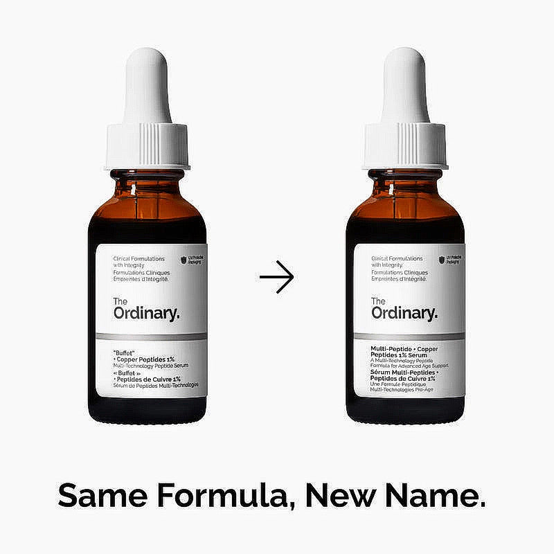 THE ORDINARY- Suero multipéptido + péptidos de cobre 1%. 30ml